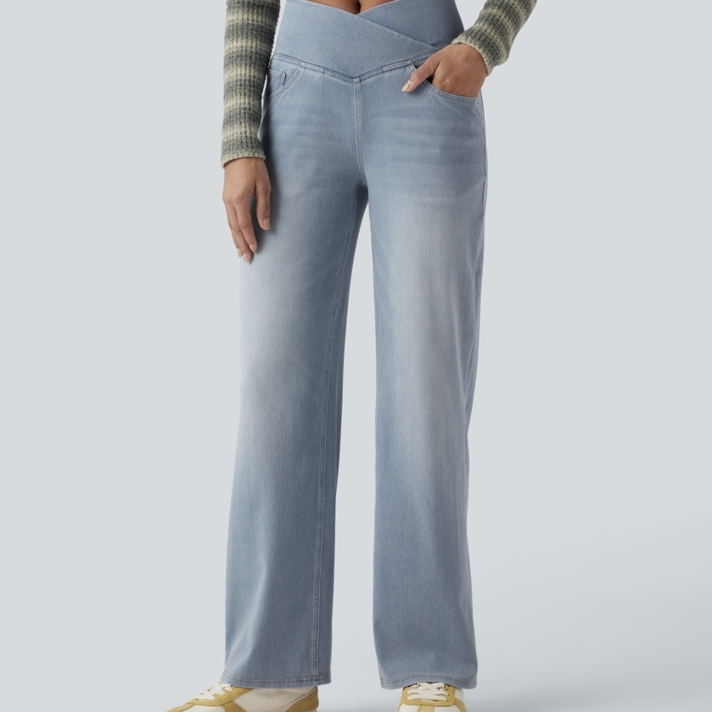 HALARA Light Blue Straight Leg Jeans